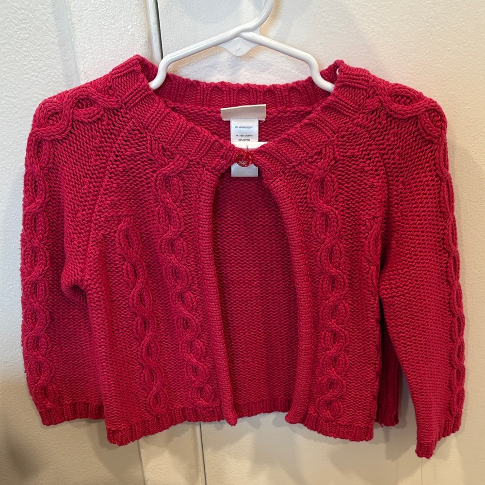 Little Me Pink Cable Knit Cardigan